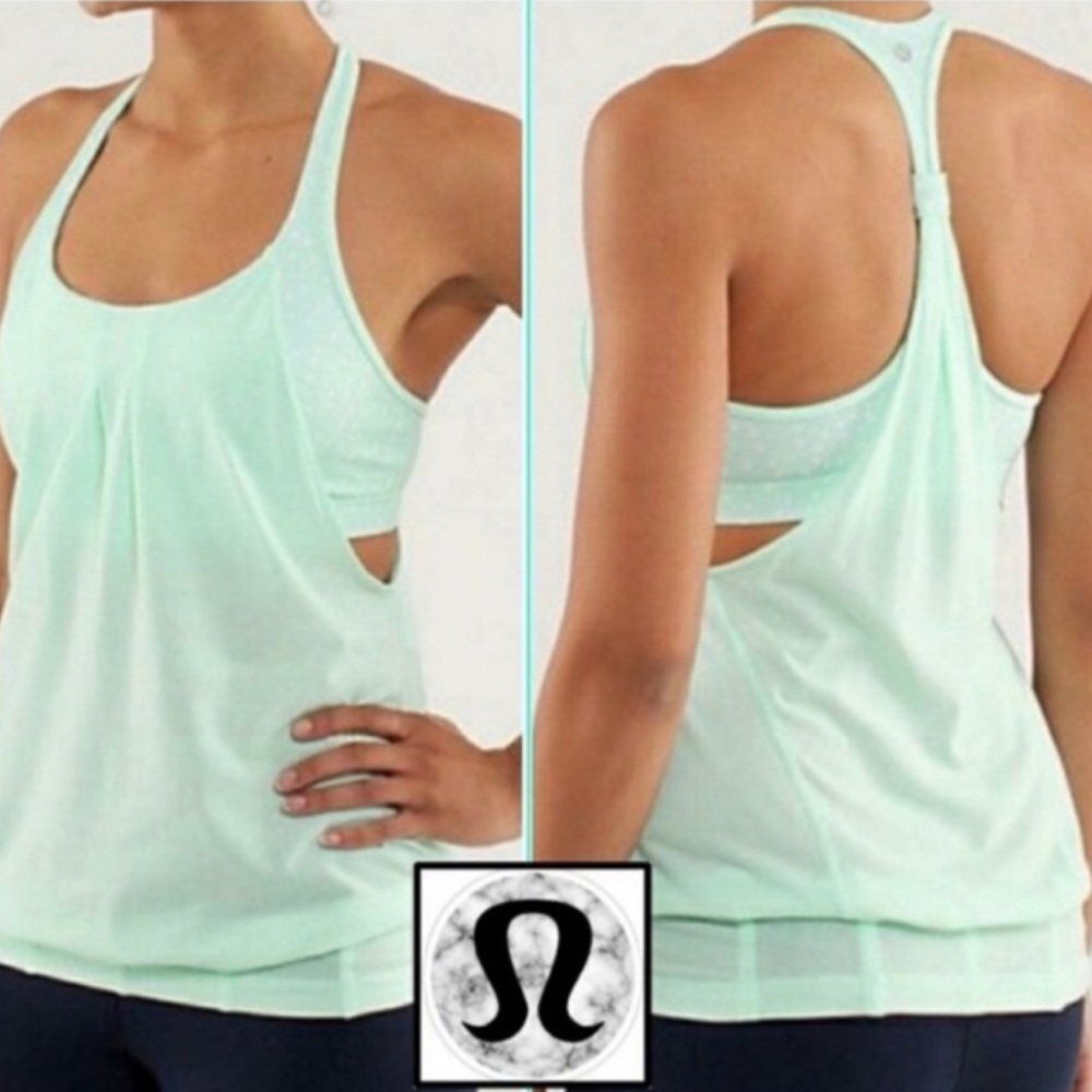 Lululemon Practice Freely tank mint & polka dot 4